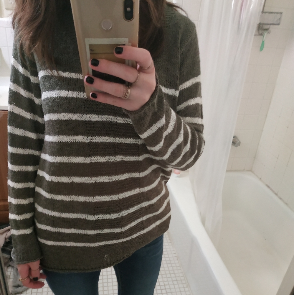 Green Striped Sweater